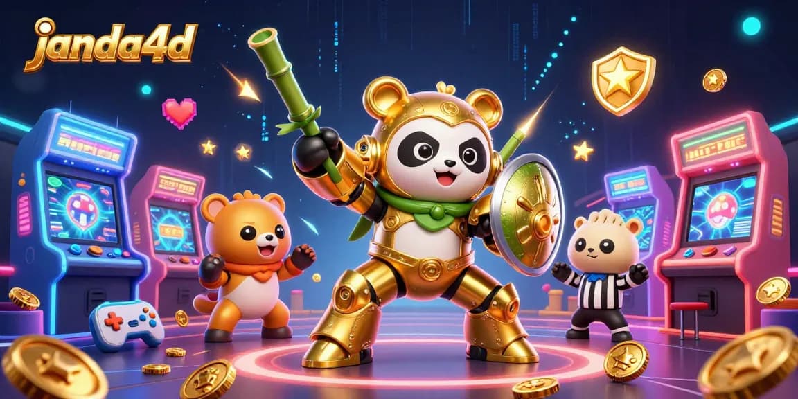Bermain di janda4d, robot panda memimpin pertempuran dengan elemen arcade dan atmosfer kasino yang ceria.