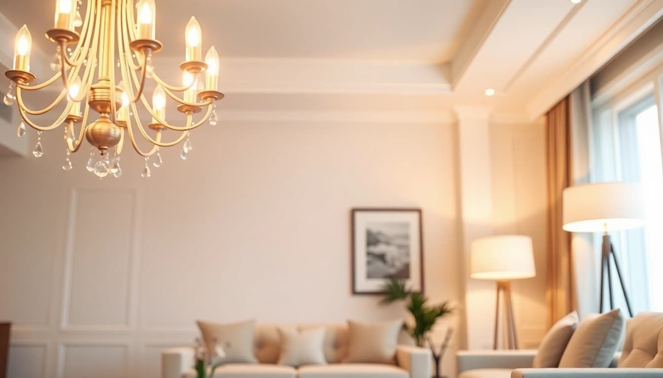 Showcasing lighting solutions with cozy ambiance in a stylish room setting.