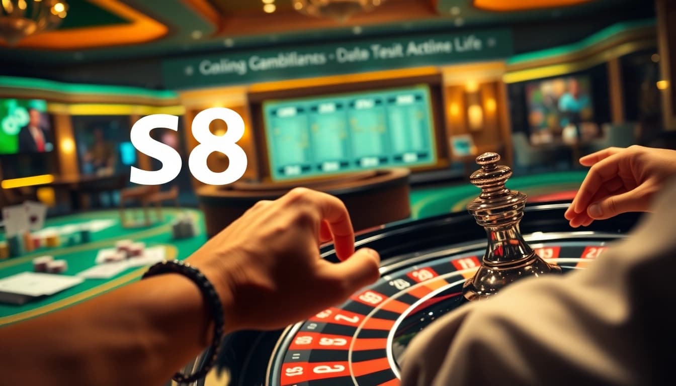 Experience the thrill at S8 Casino with vibrant games and a sleek gambling interface.