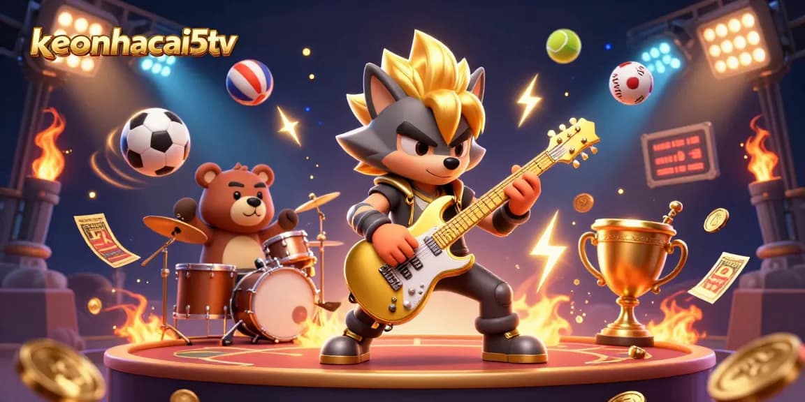 Engage in dynamic sports betting action with keonhacai5tv's vibrant casino illustration showcasing thrilling gameplay.