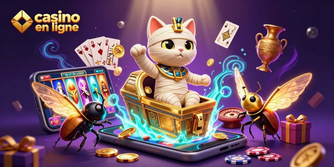 Illuminez votre expérience avec notre jeu de casino en ligne captivant et intrigant, où un chat momie égyptien prend vie.