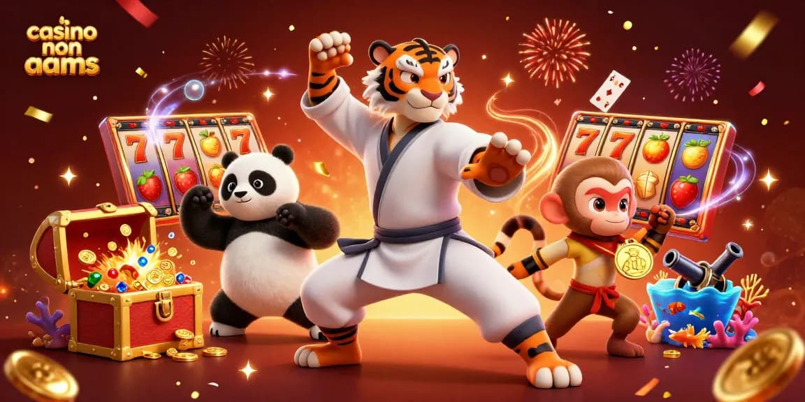 Giocare nei casinò non AAMS con vivaci slot e medaglie d'oro, scene animate con personaggi affascinanti.