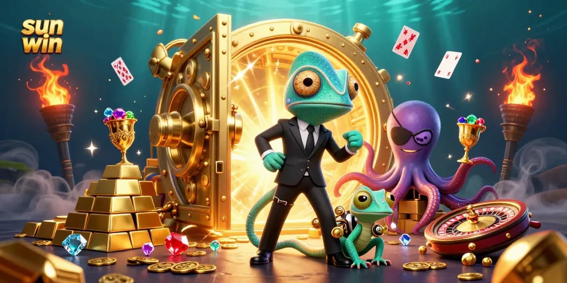 Experience the sun win thrill with vibrant casino elements and exciting characters in a dazzling 3D scene.