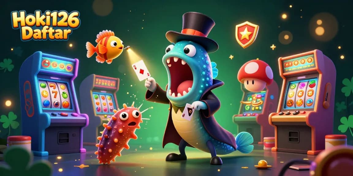 Experience Hoki126 Daftar in a vibrant underwater casino scene with unique characters and game elements.