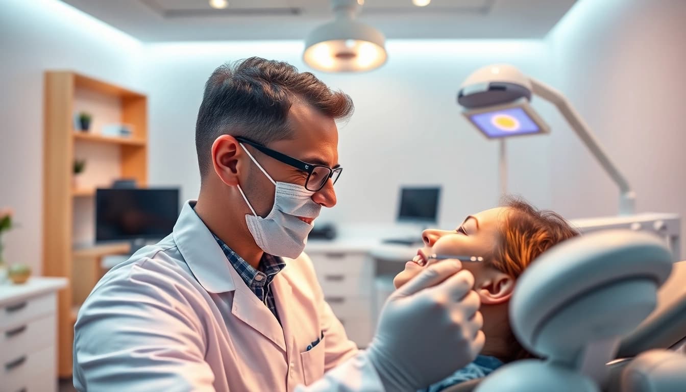 Consultation with an orthodontist near me showcasing a friendly atmosphere in a modern clinic.