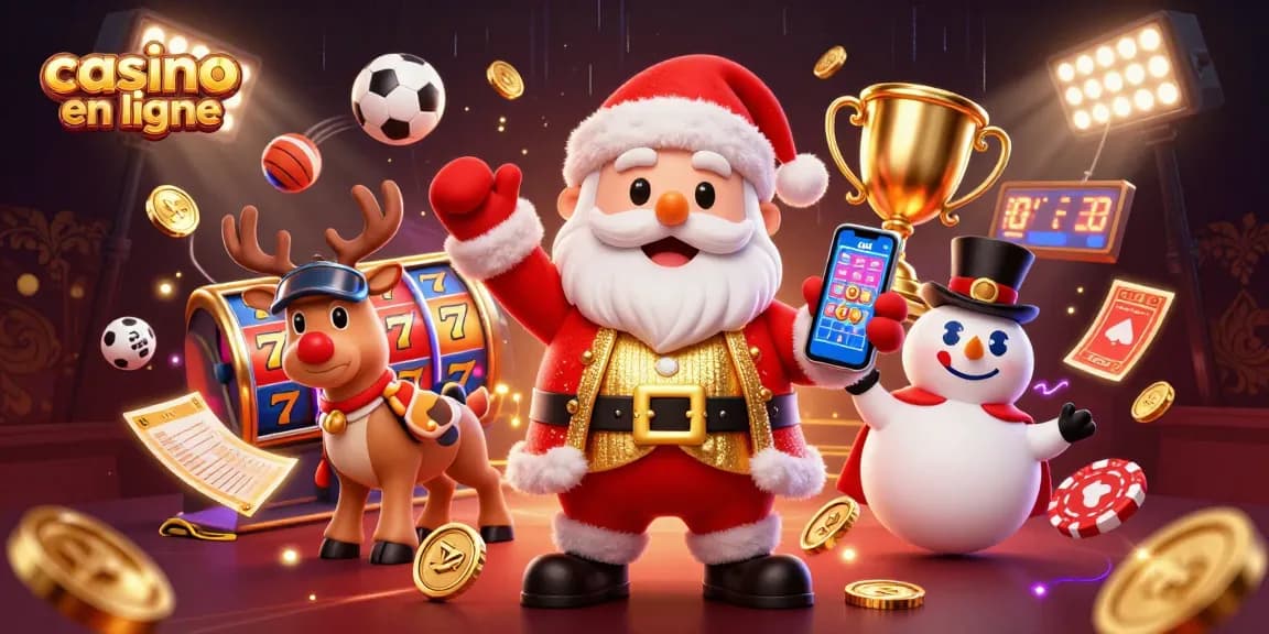 Expérimentez le monde du casino en ligne avec un Santa Claus 3D profitant des jackpots tout en prenant des paris sportifs.