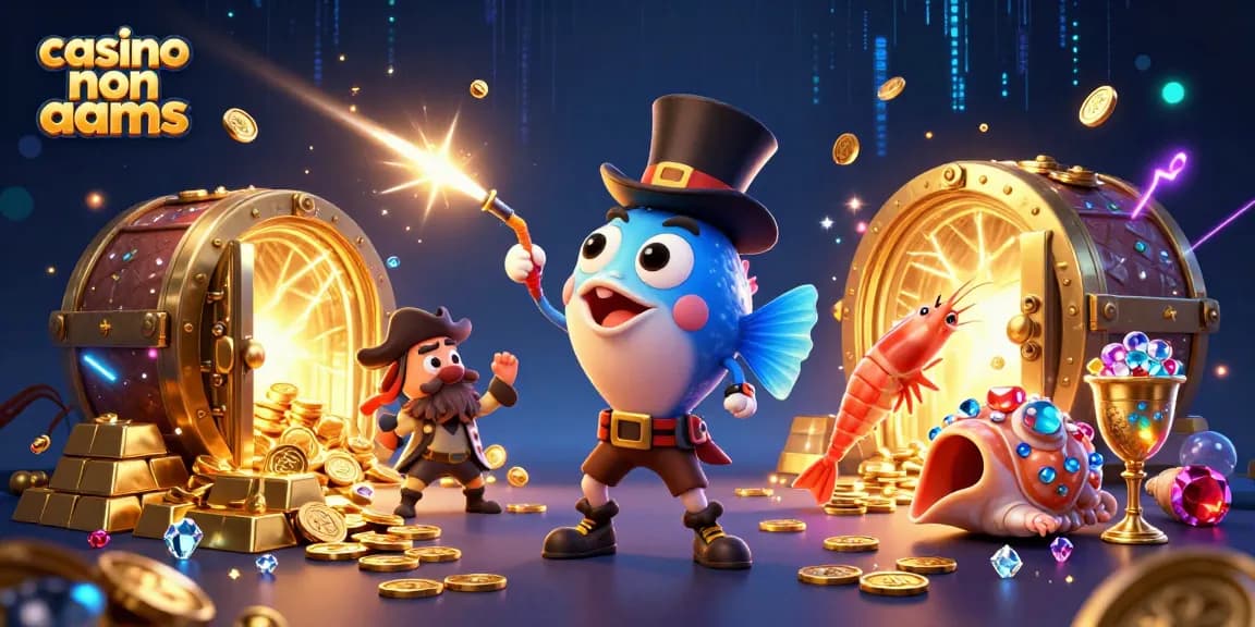 Gioca ai migliori giochi nei casino non AAMS in un'illustrazione di pesci e tesori