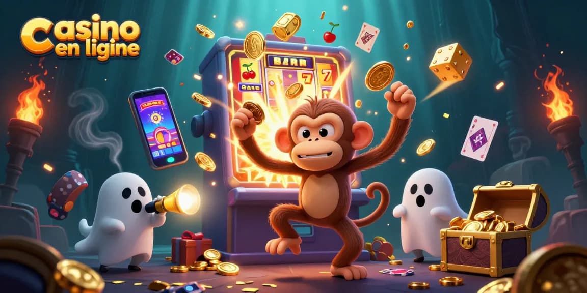 Plongez dans l'univers du casino en ligne avec ce dessin animé 3D illustrant des jeux d'argent captivants.