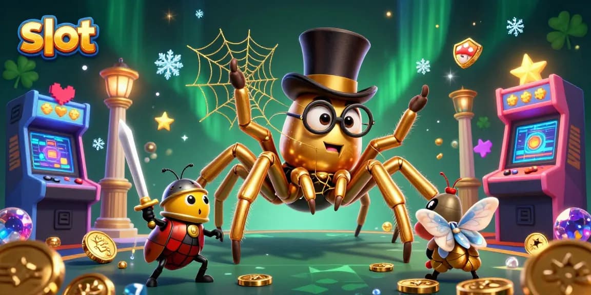 Memenangkan jackpot slot yang menghibur dengan tarantula emas dan kesatria kecil.