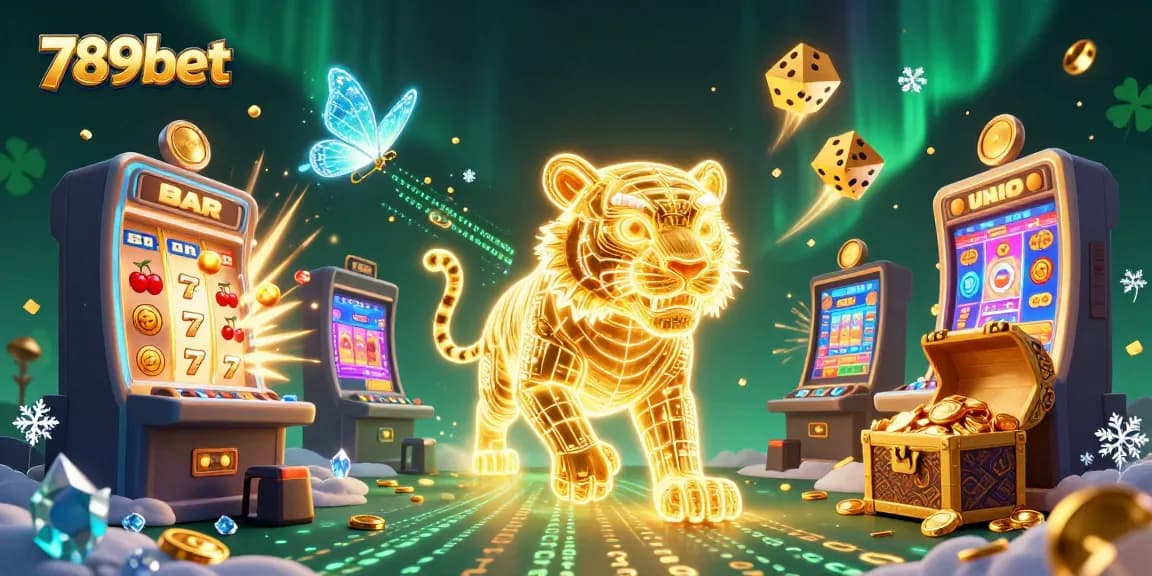 Experience thrilling gameplay at 789bet with neon tigers and jackpot explosions in a vibrant casino.