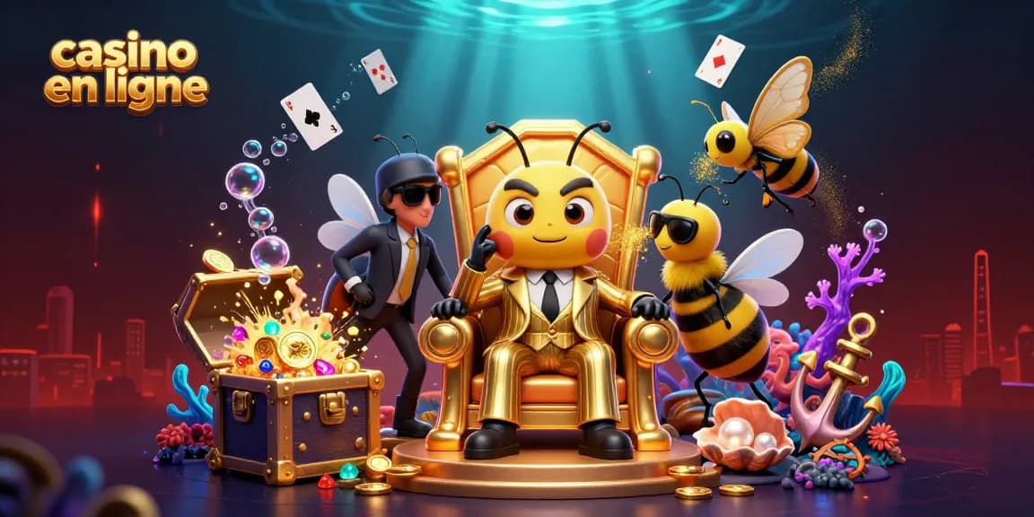 Visuel captivant d'un casino en ligne avec animations de jeux et ambiance dynamique.
