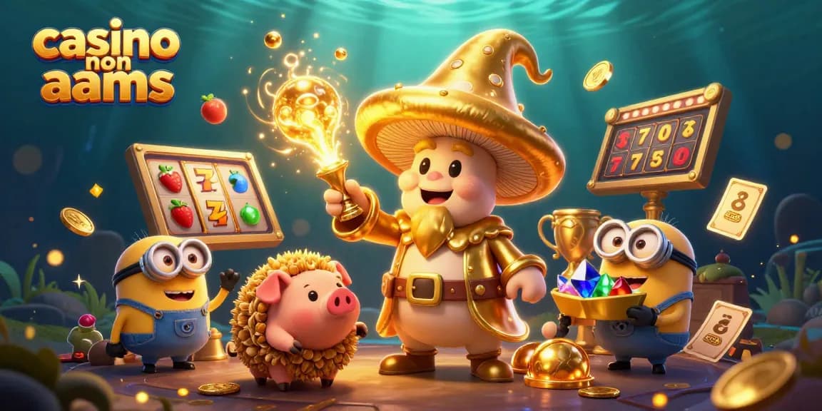 Gioca nei casino non AAMS con l'illustrativa magia del wizard oro e minion, circondati da vincite e premi.