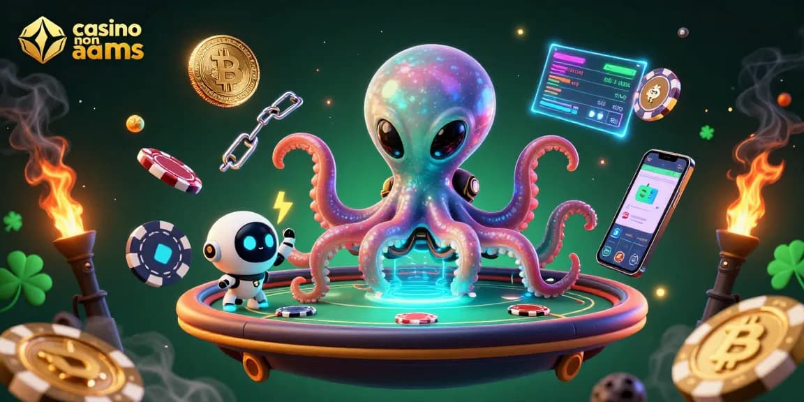 I migliori casino online non AAMS offrono giochi emozionanti, come mostrato dalla scena con un polpo alieno e un robot.