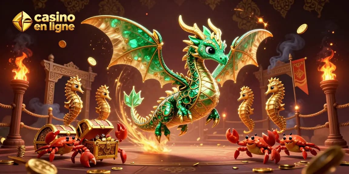Débloquez des trésors dans le casino en ligne avec un dragon de mer élégant.