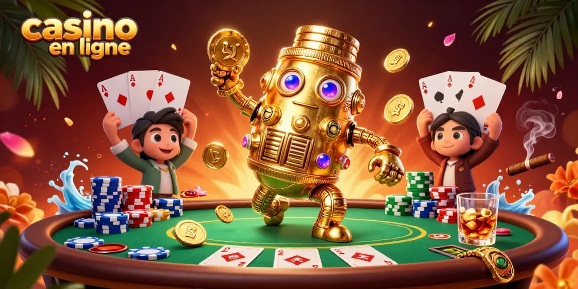 Jouez au casino en ligne avec d'extraordinaires personnages animés tels qu'un golem en or et une ambiance de poker dynamique.
