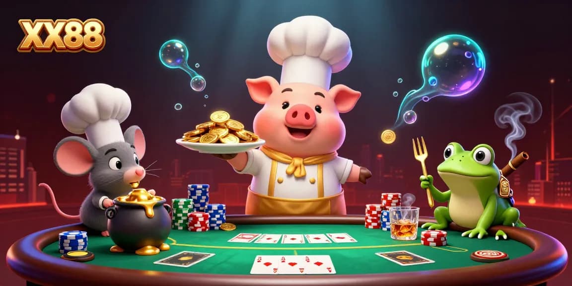 Experience thrilling games at XX88 with lively characters and vibrant casino elements.