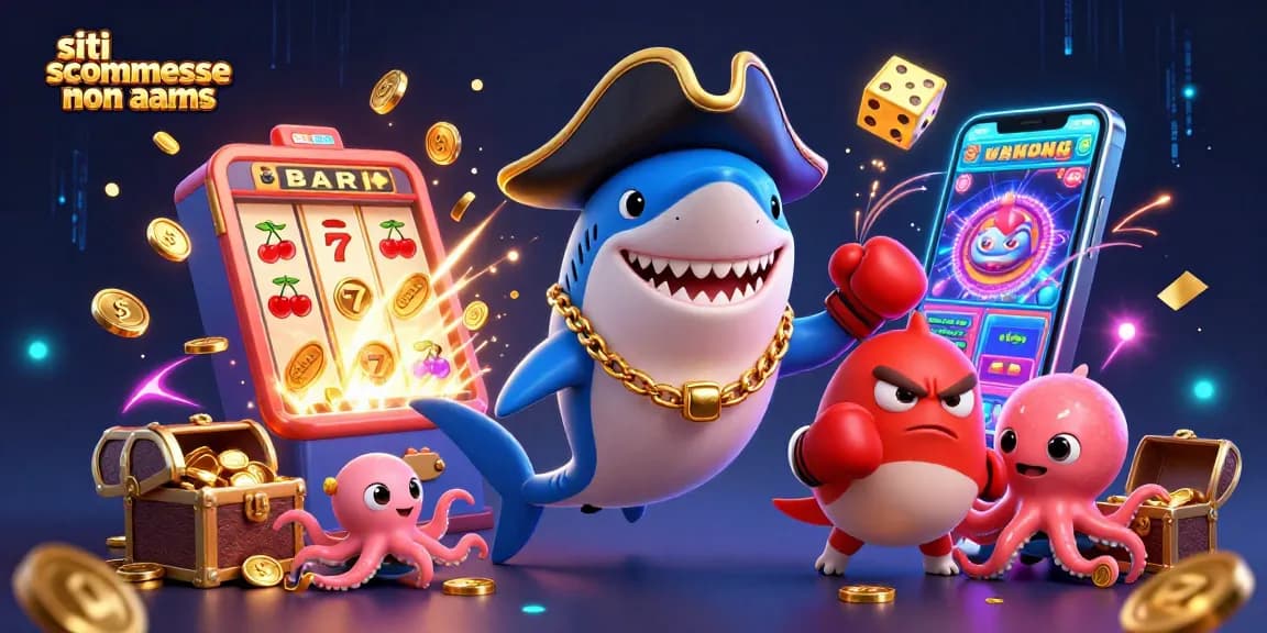 Scommetti sui siti scommesse non AAMS con l'aiuto di un simpatico squalo pirata e un polpo colmo di monete d'oro.