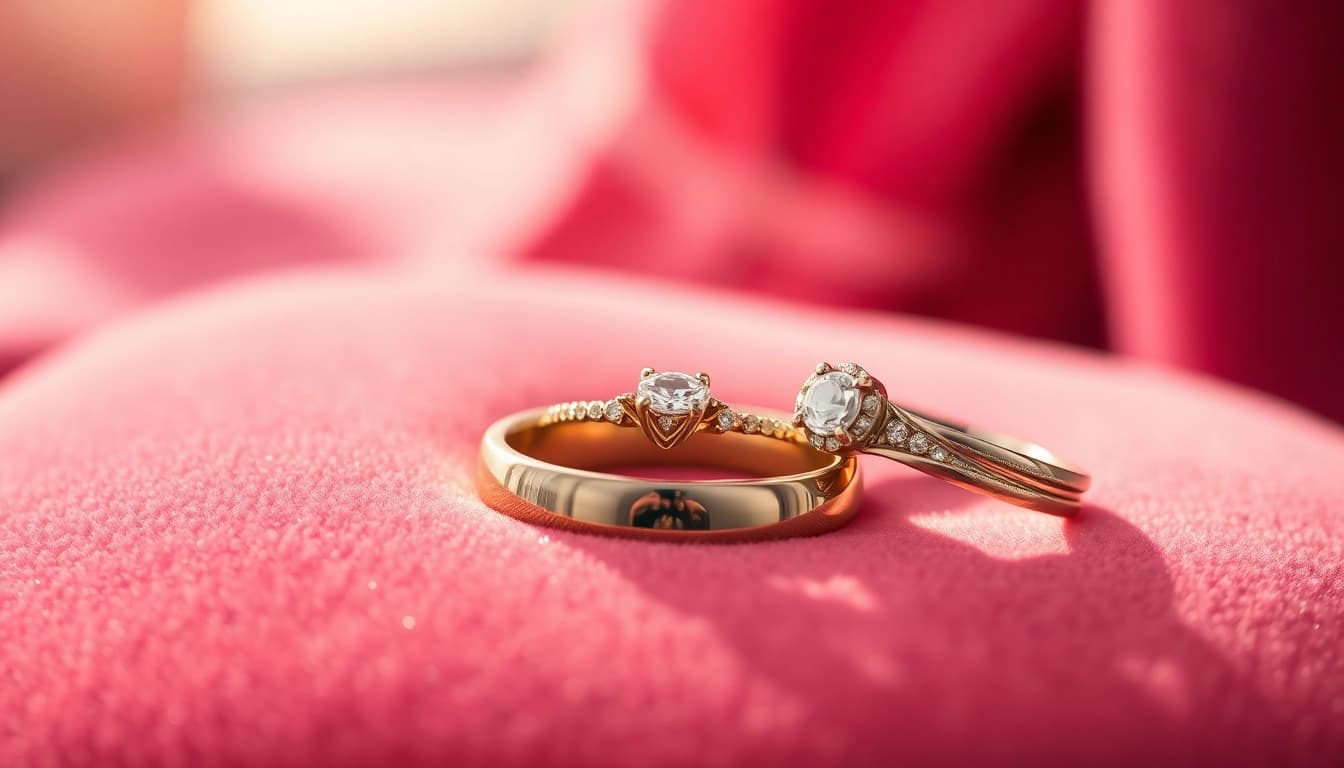 Showcase of stunning wedding rings highlighting elegant designs and luxurious textures.