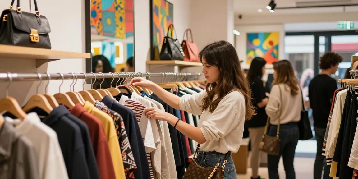 High-quality 레플리카 사이트 shopping experience in a trendy boutique.