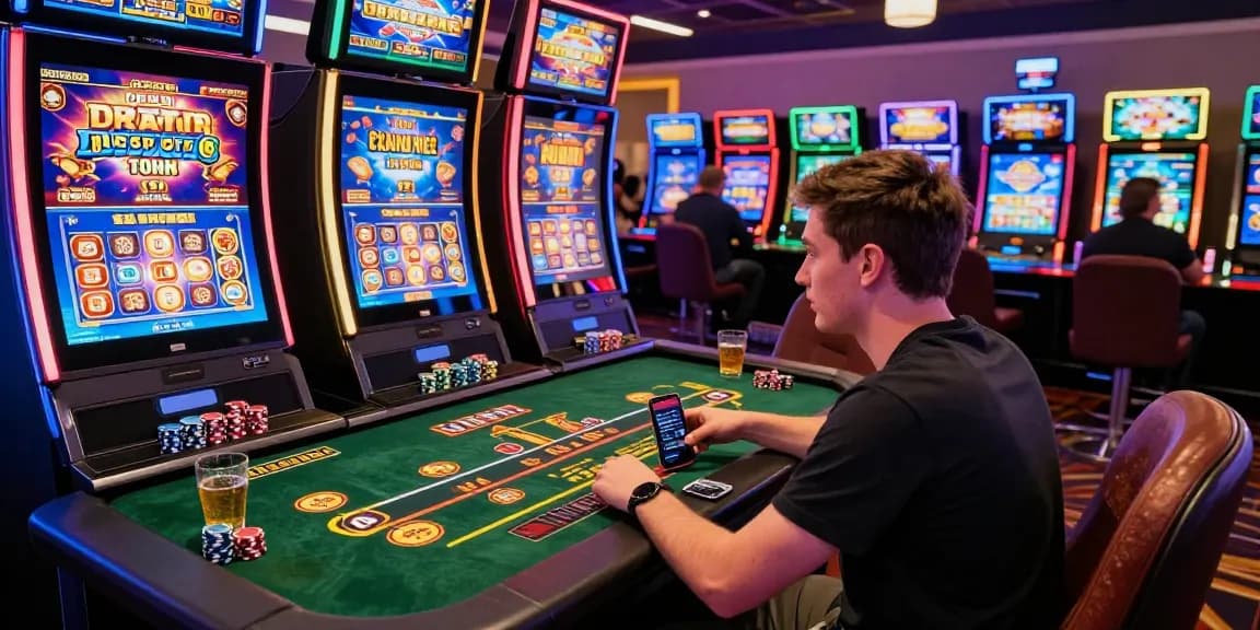 Experience thrilling excitement at credit card casinos with vibrant gaming floors and engaging players.