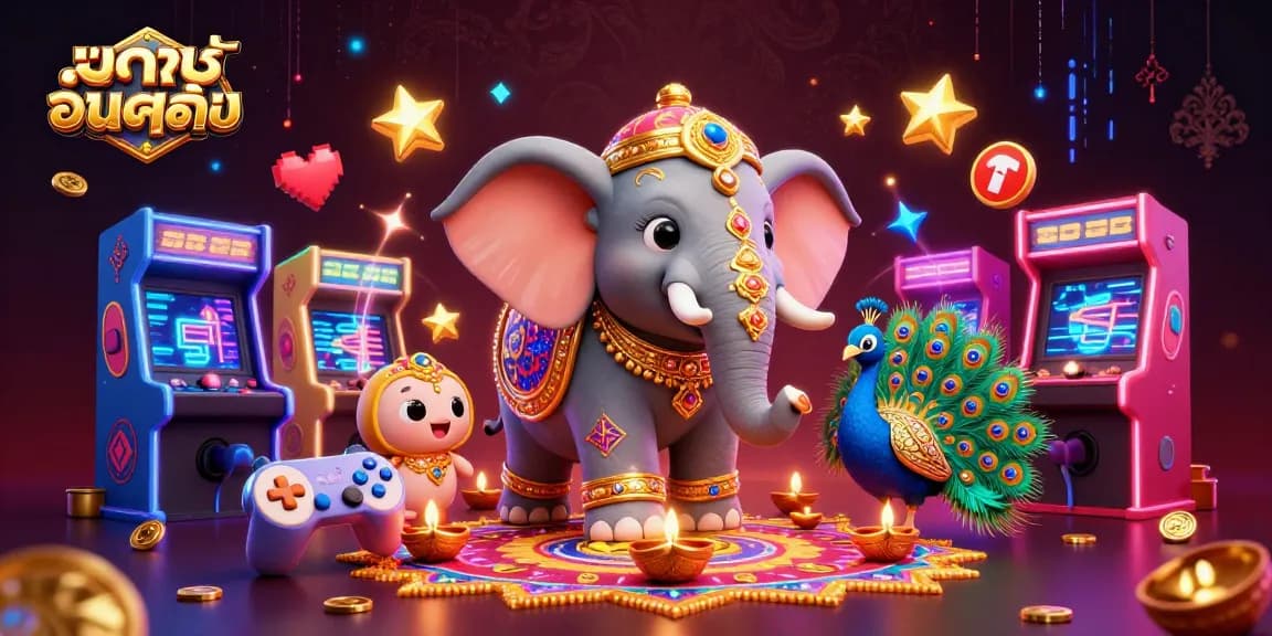 การเล่นโป๊กเกอร์ออนไลน์ พร้อมกับเครื่องเล่นเกม 3D สไตล์การ์ตูนและแสงสว่างที่สวยงาม