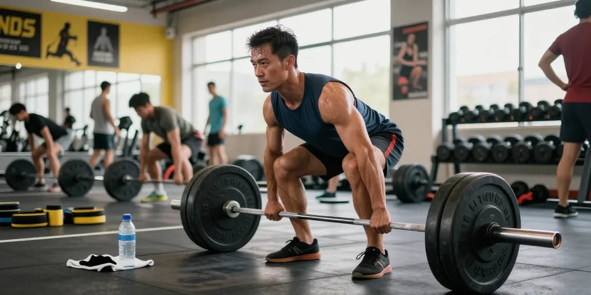 Bodybuilder lifting weights showcasing Deus Medical Steroids for optimal performance and strength training.