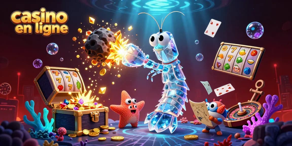 Le casino en ligne illumine une scène 3D avec des personnages animés et des éléments de jeu.