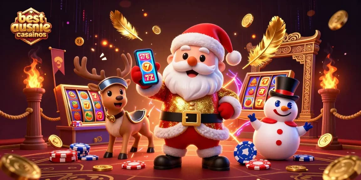 Experience the excitement at the best aussie online casinos with Santa celebrating jackpot wins!