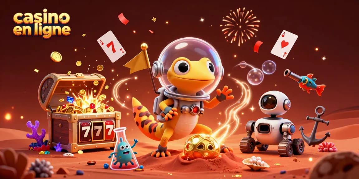 Vivez l'excitation du casino en ligne avec ce Martien découvrant un trésor en or sur Mars.