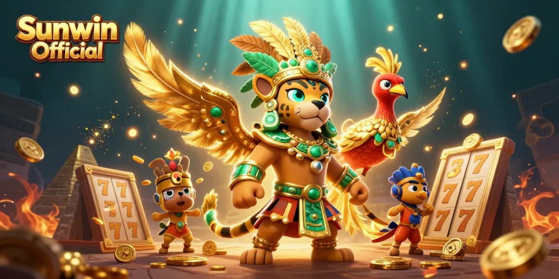 Engage with the thrilling world of Sunwin Official through dynamic 3D casino illustrations featuring slots and vibrant elements.