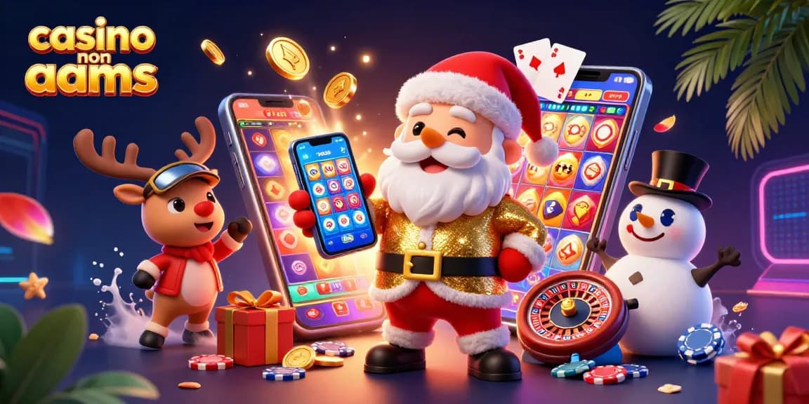 Scopri i divertenti giochi nei casino non AAMS con un'immagine festosa di Santa e amici!