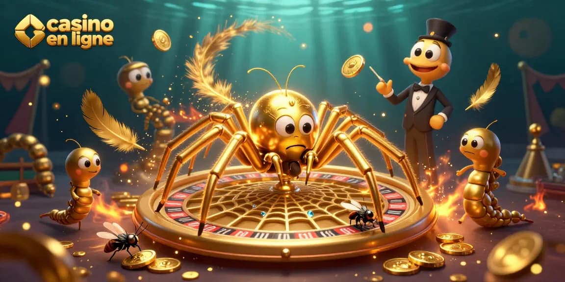 Casino en ligne : la toile d'argent tissée par une araignée, symbole du jeu captivant.