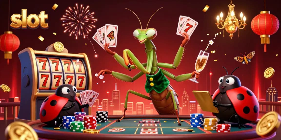 Experience the thrill of slot games in this vibrant, dynamic 3D casino scene.