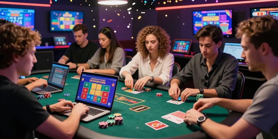 Exciting experience at credit card casinos at ieee.org.uk, showcasing players engaging with games, vibrant atmosphere, and payment options.