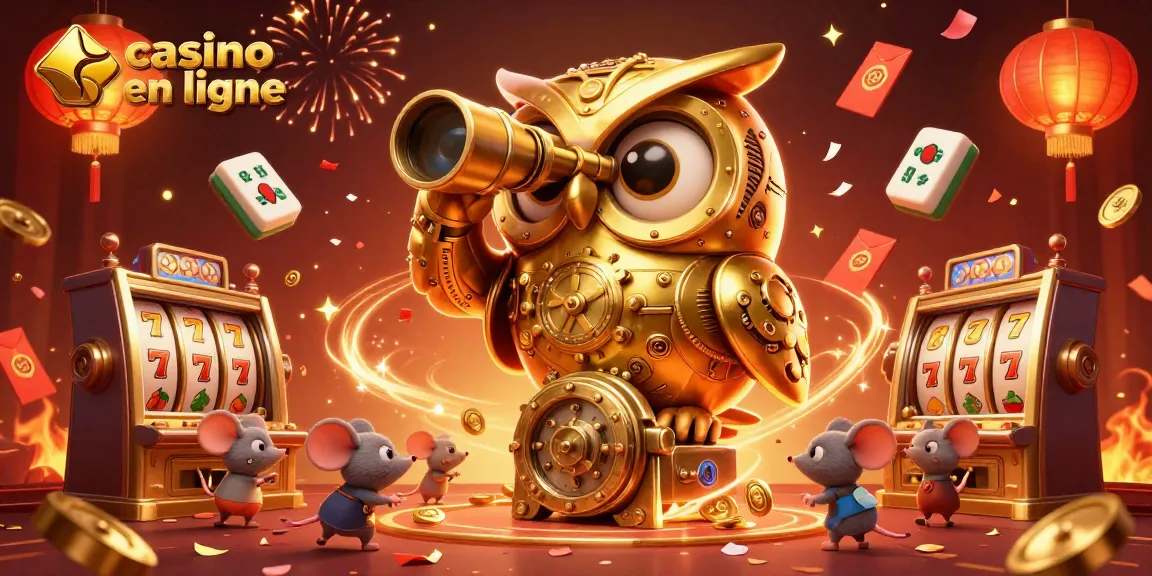 Profitez d'une expérience de jeu unique avec le casino en ligne, représenté par une illustration 3D festive.