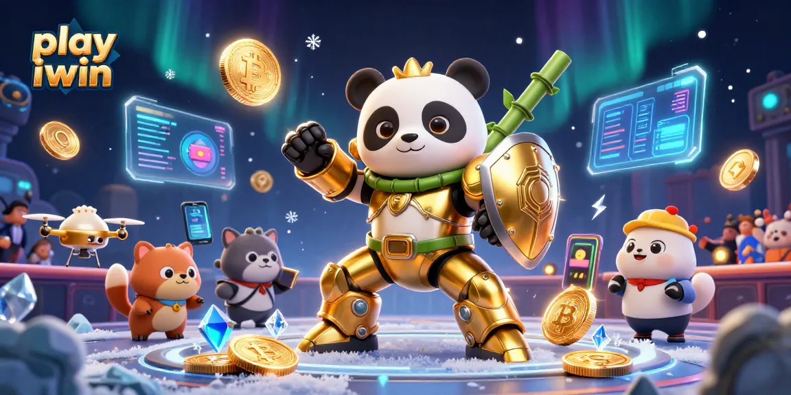Play iwin with unique characters in a colorful casino-themed illustration, showcasing exciting elements.