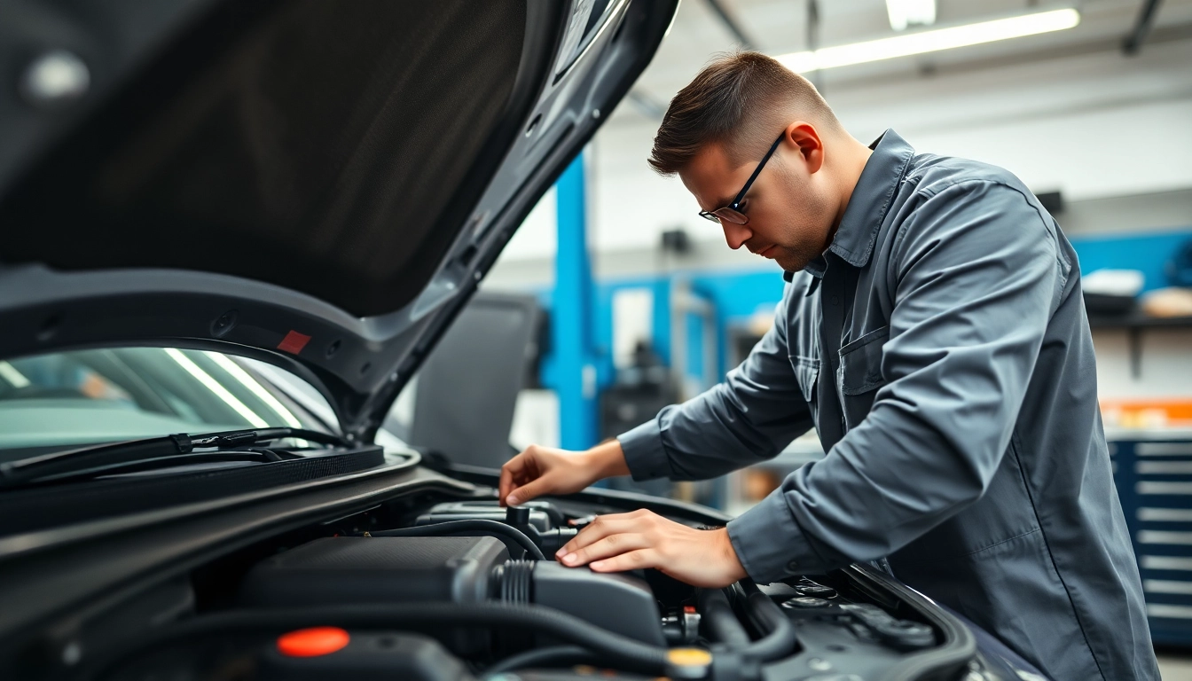 Get peace of mind with an extended car warranty while a mechanic inspects a vehicle.