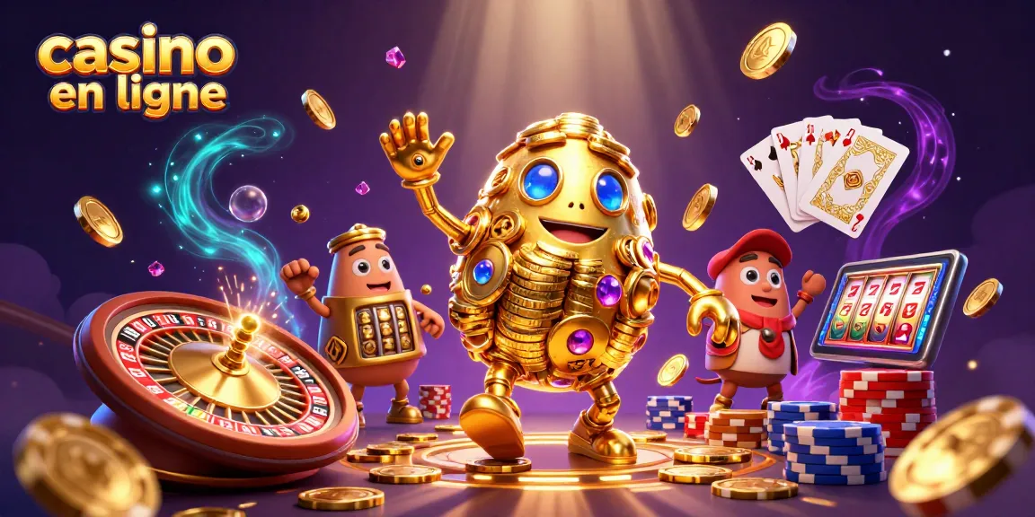Jouez au casino en ligne avec des symboles de jackpot et un golem doré animé.