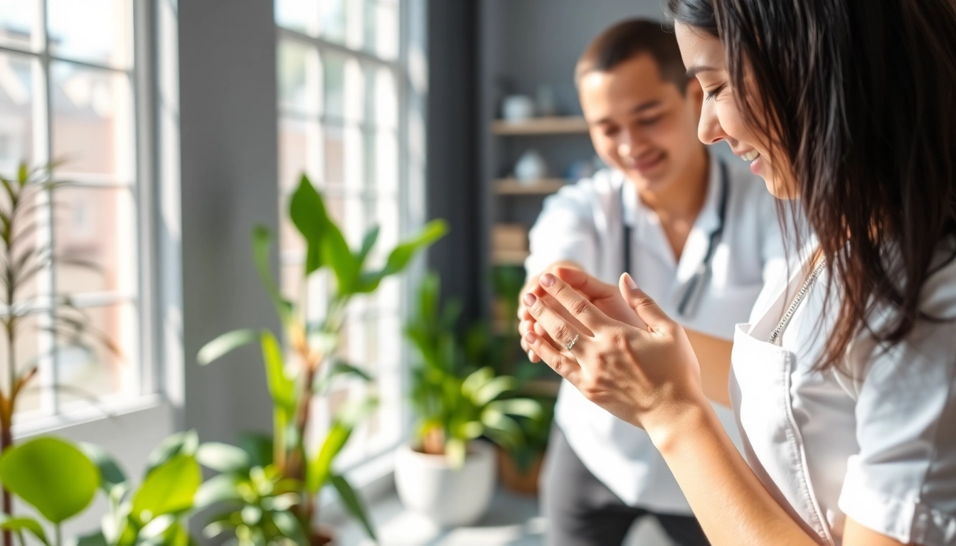 Experience expert physiotherapy London with a dedicated therapist guiding patient recovery.