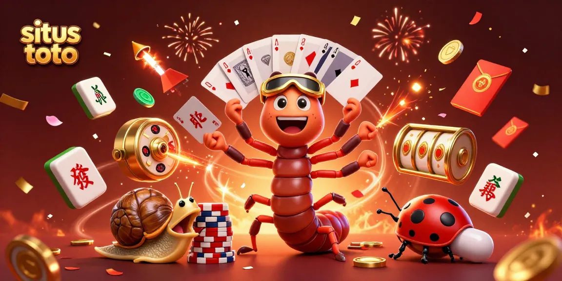 Engage in situs toto with vibrant casino elements and animated characters in an exciting digital scene.