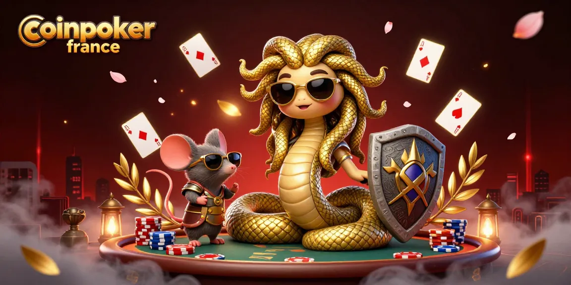 Jouez sur CoinPoker France et profitez d'une expérience ludique avec des jetons de poker et des cartes.