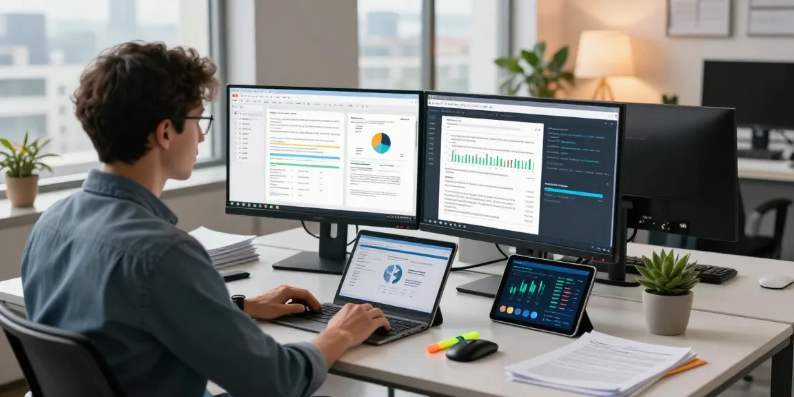 Detect fraud in PDF documents using advanced AI verification tools in a dynamic office setting.
