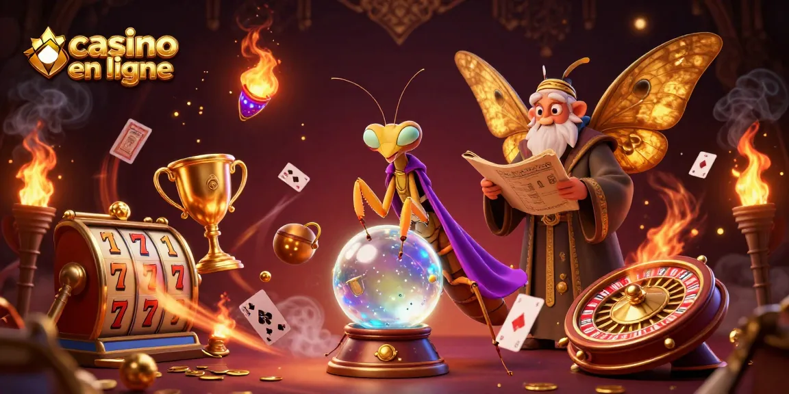 Vivez l'expérience du casino en ligne avec une fortune révélée par une mante et un papillon sage.