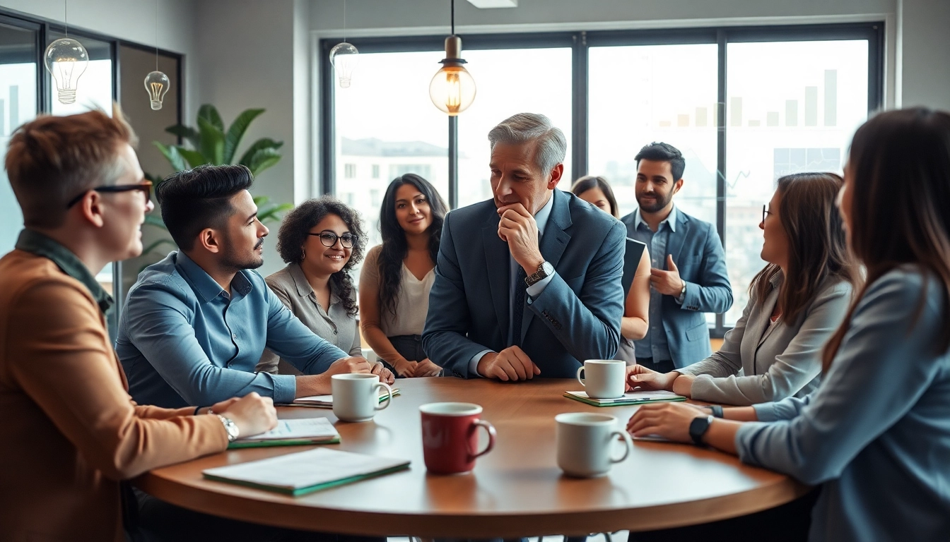 Showcasing founder leadership insights through collaborative discussion among a diverse team.