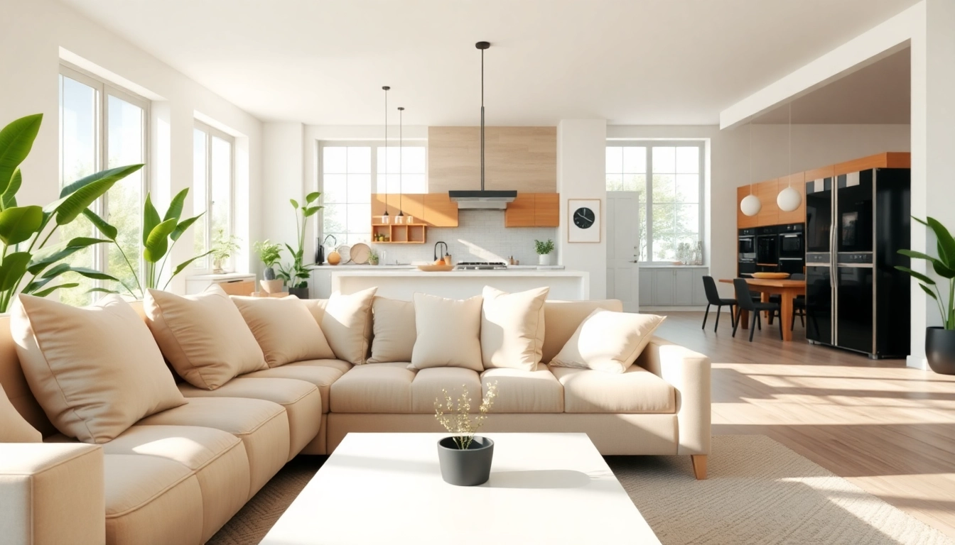 Experience seamless living in a bright, modern open-plan space blending comfort and style.