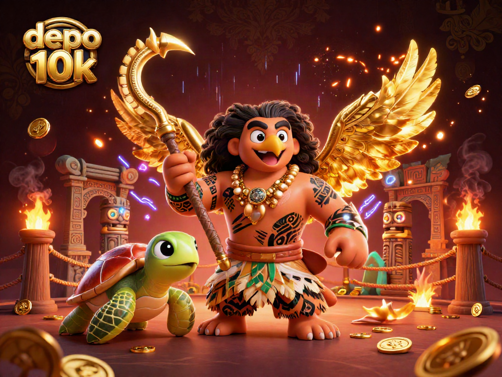 Experience the excitement of depo 10k with this vibrant 3D casino scene featuring dynamic animations and rich details.
