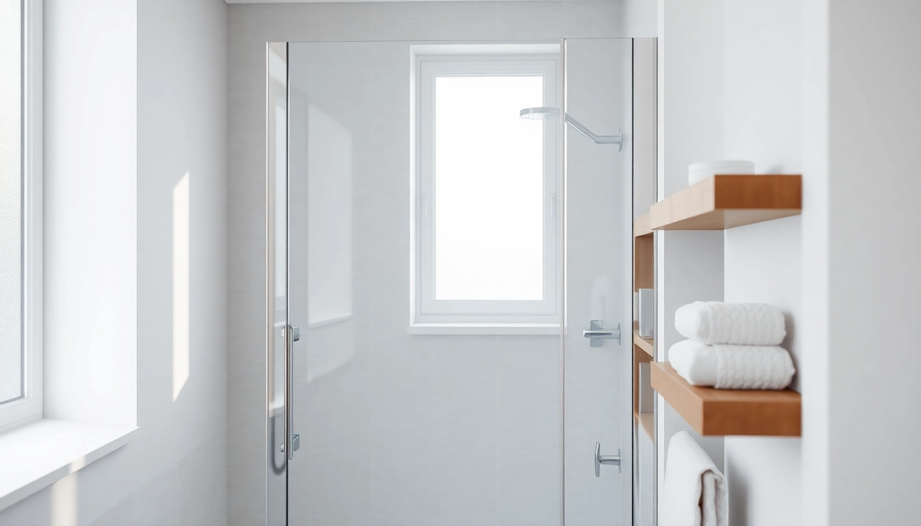 Show shower screens semi frameless in a modern bathroom setting showcasing elegance and style.