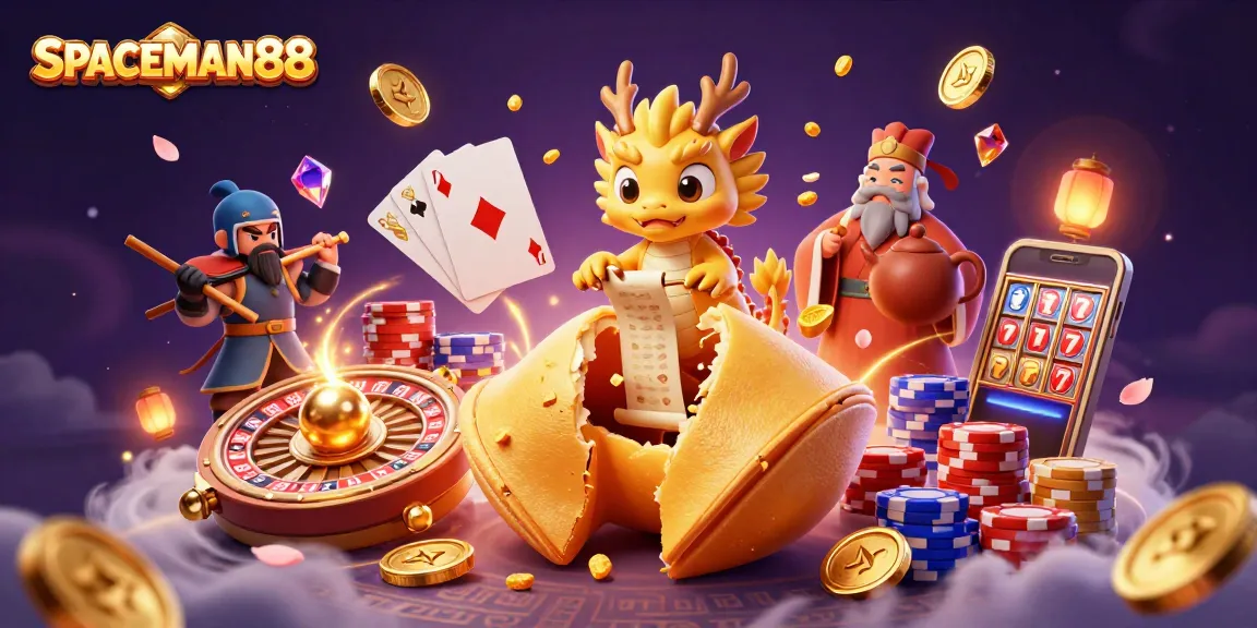 Spin the reels at SPACEMAN88 while enjoying golden fortune cookies and sparkling treasures!
