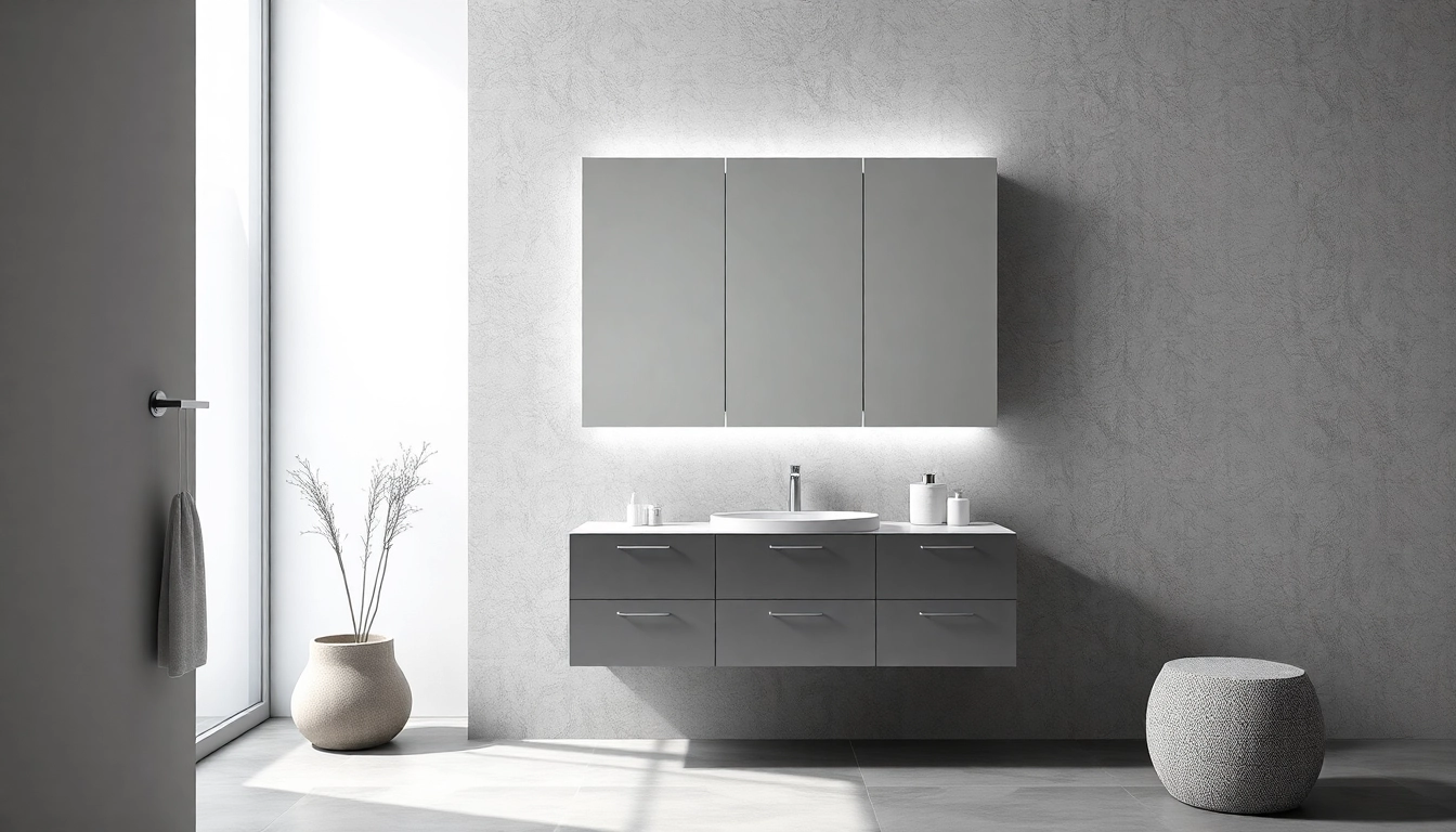 Der sonni Spiegelschrank im modernen Badezimmer bietet elegante Beleuchtung und Funktionalität.