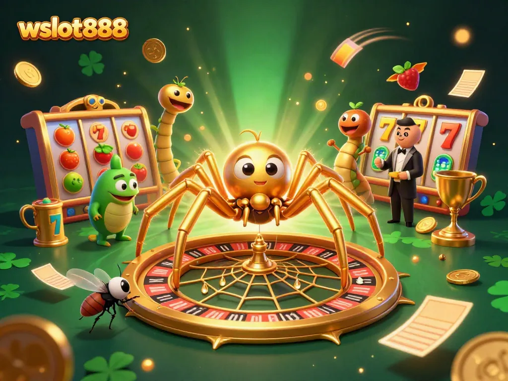 Visualisasi menggoda wslot888 dengan karakter unik di dunia slot yang penuh warna.
